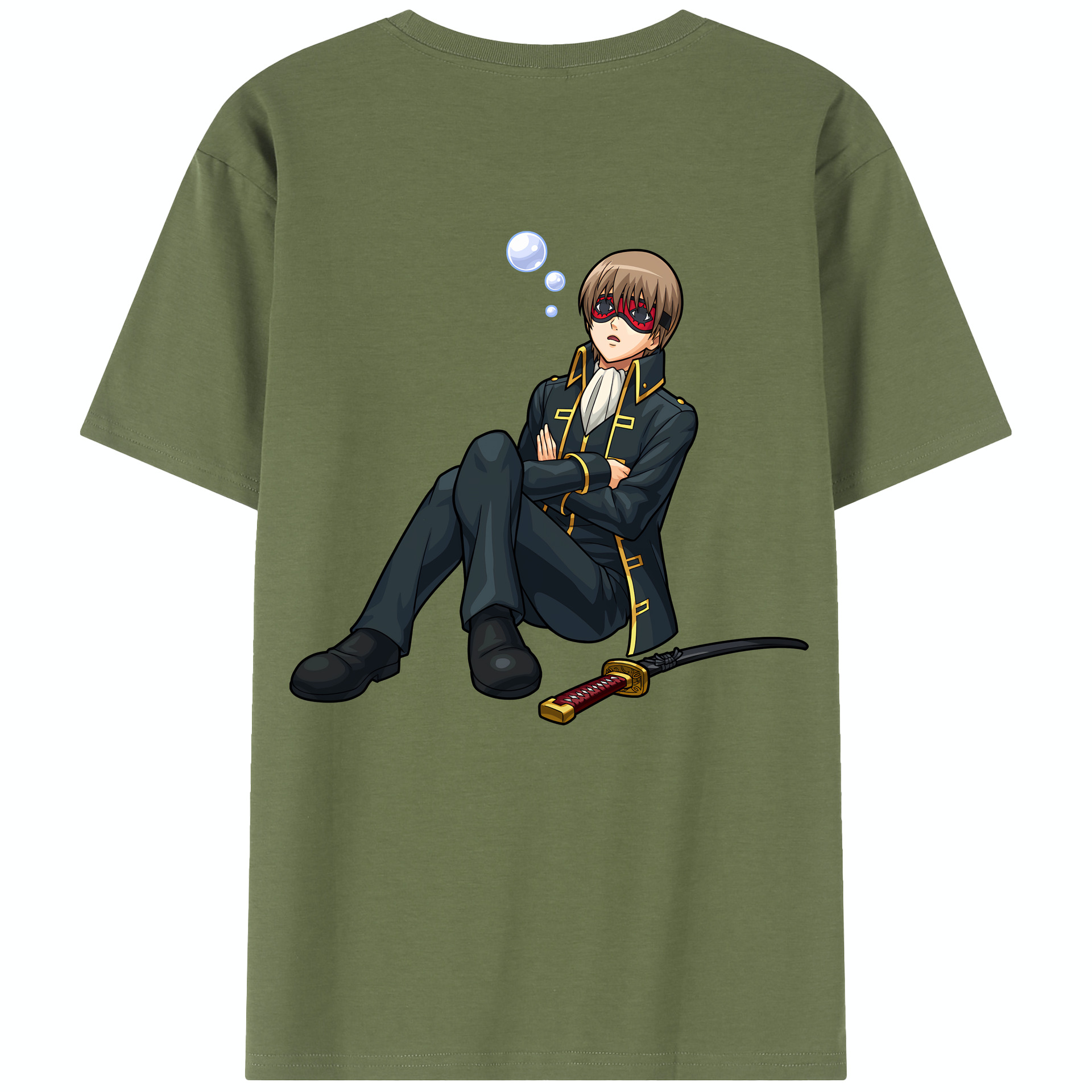 （画像用） ぎんたま 坂田銀時（さかたぎんとき） 神楽 志村新八（しむら しんぱち） GINTAMA Sakata Gintoki Kagura Shimura Shinpachi 綿100％半袖Tシャツ（背面プリント）